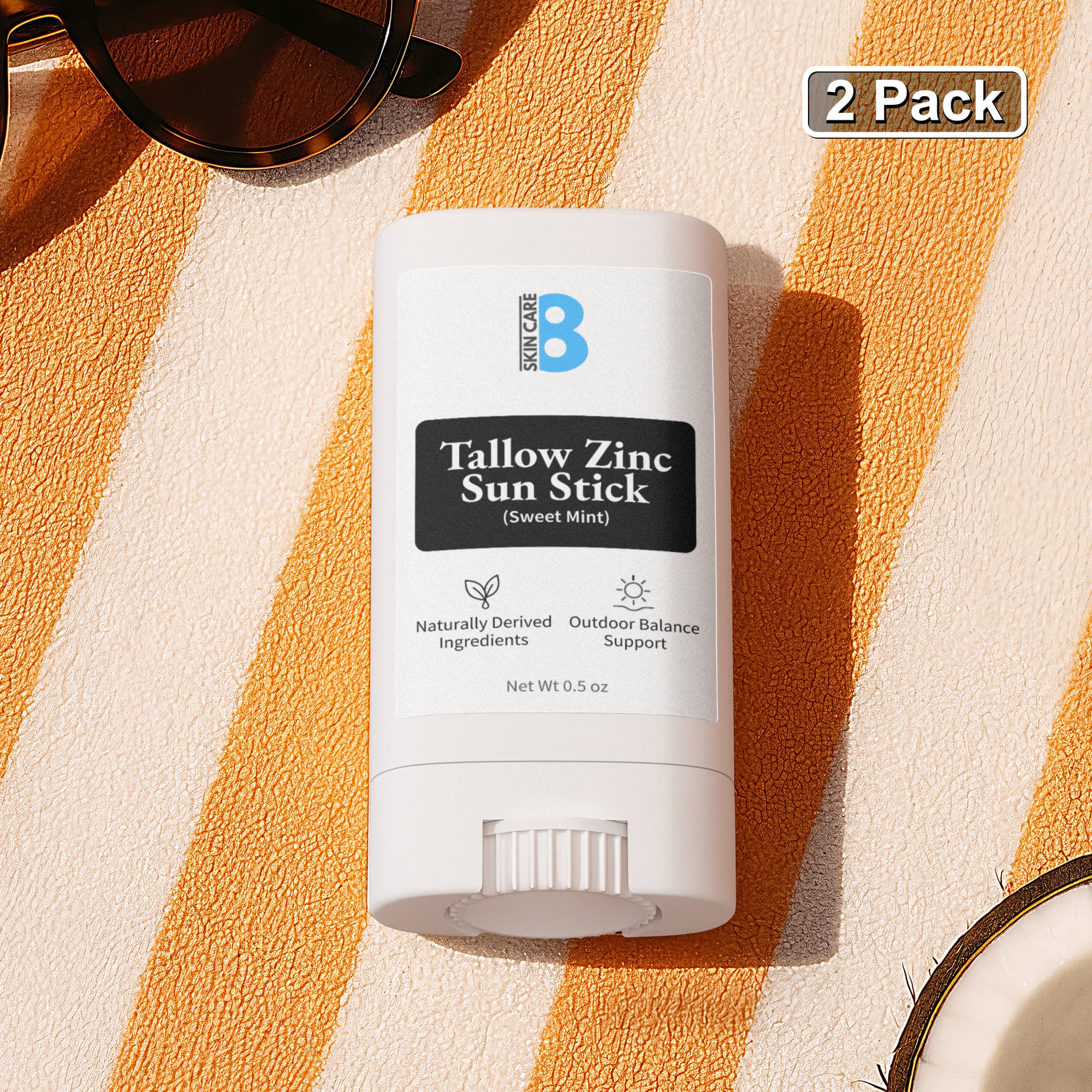 2 Pack Tallow Zinc Sun Stick