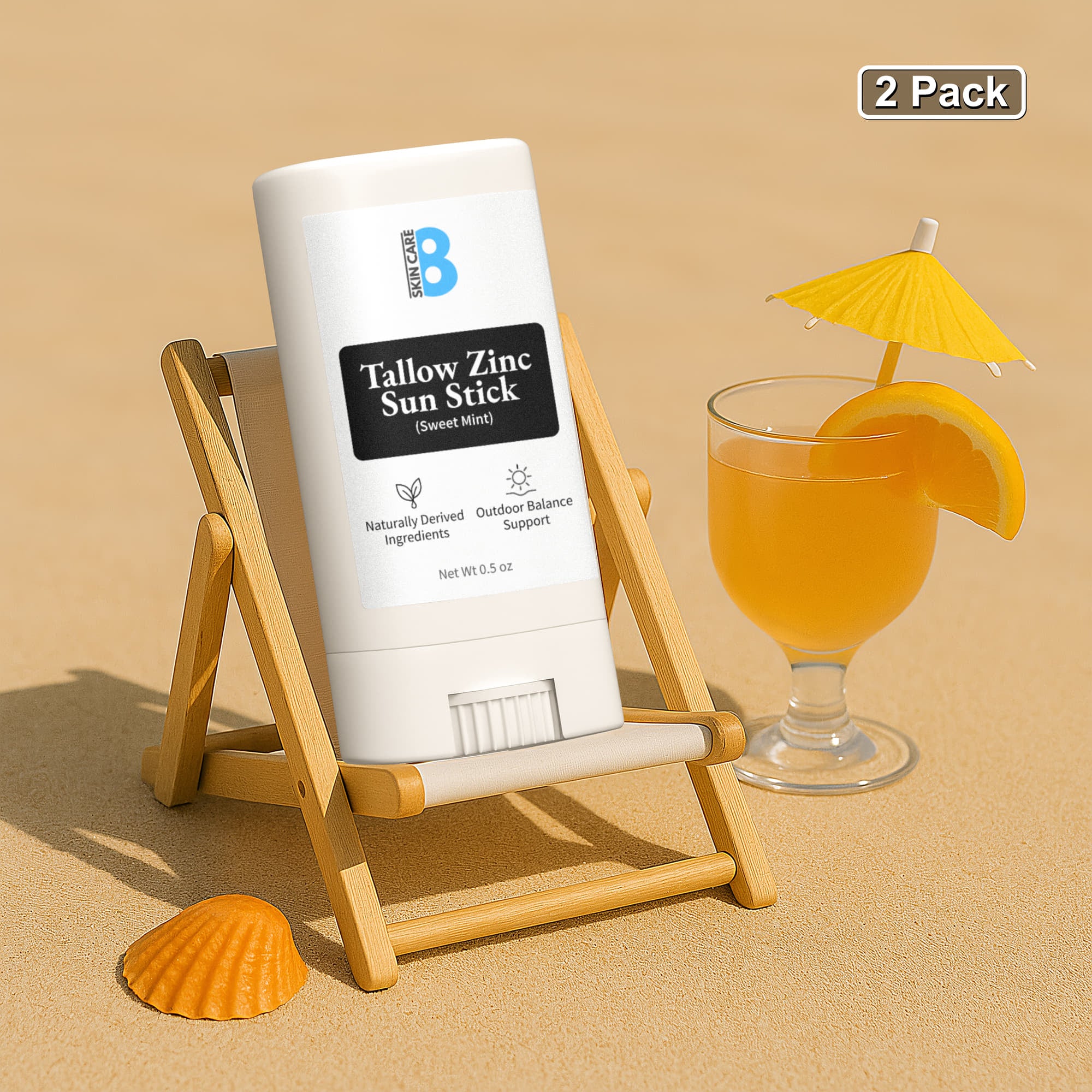 2 Pack Tallow Zinc Sun Stick