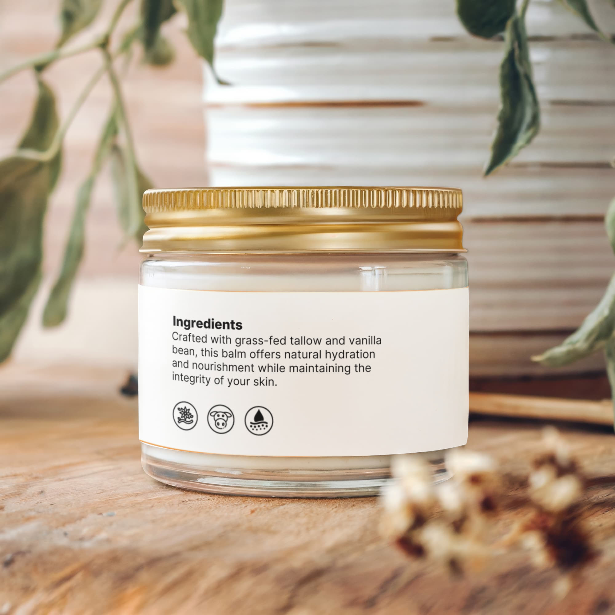 Whipped Grass-Fed Tallow Balm with Vanilla Bean