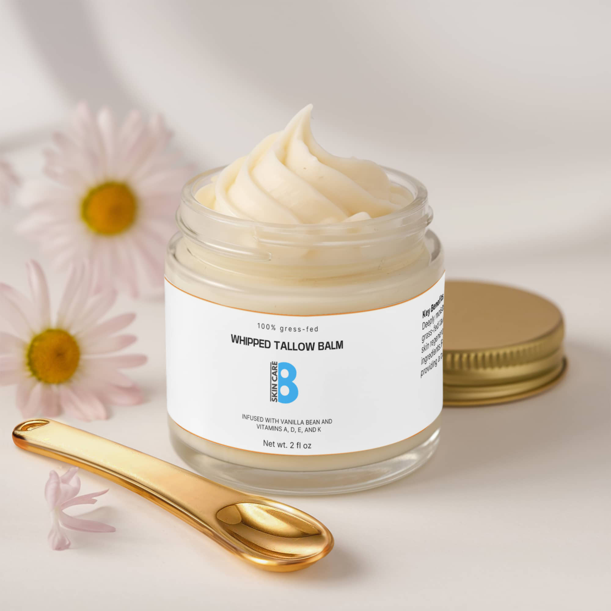 Whipped Grass-Fed Tallow Balm with Vanilla Bean